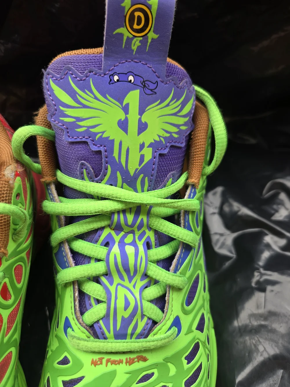 Kids Neon Green Red & Purple Lace-Up Athletic Shoes